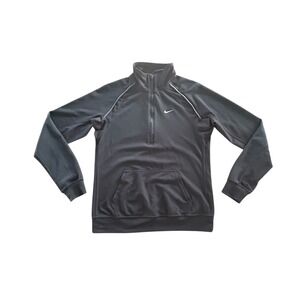 Nike Dri Fit Black Half Zip Jacket Top Shirt Casual Lightweight Womens Sz Medium